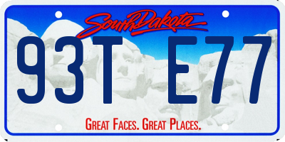 SD license plate 93TE77