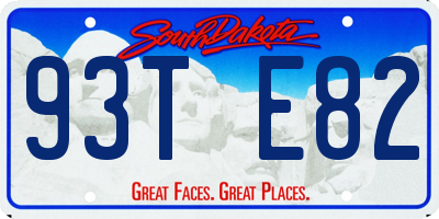 SD license plate 93TE82