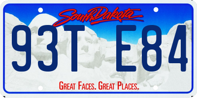 SD license plate 93TE84
