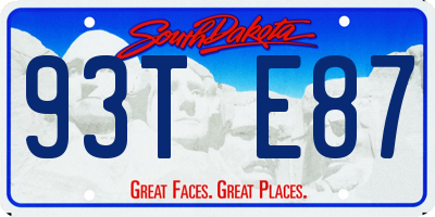 SD license plate 93TE87