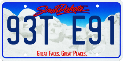 SD license plate 93TE91