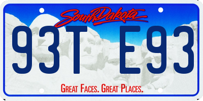 SD license plate 93TE93
