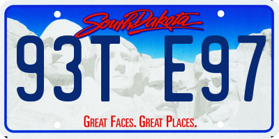 SD license plate 93TE97