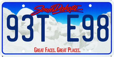 SD license plate 93TE98
