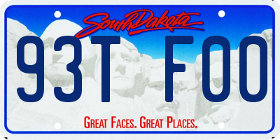 SD license plate 93TF00