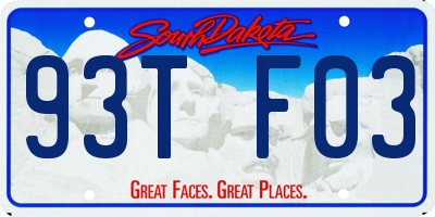 SD license plate 93TF03
