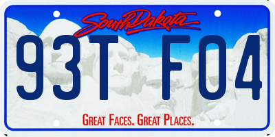 SD license plate 93TF04