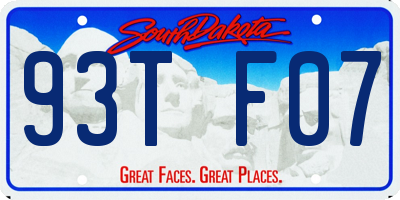 SD license plate 93TF07