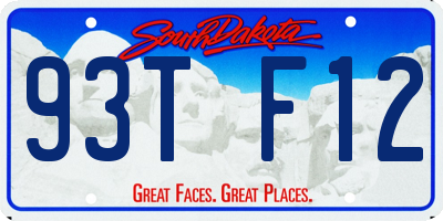 SD license plate 93TF12