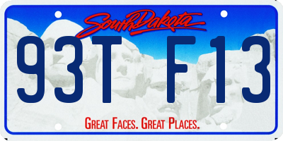 SD license plate 93TF13