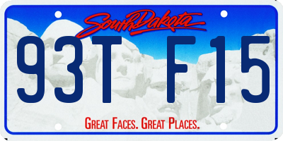 SD license plate 93TF15