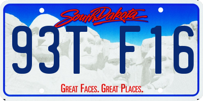 SD license plate 93TF16