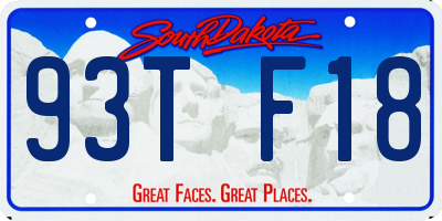SD license plate 93TF18