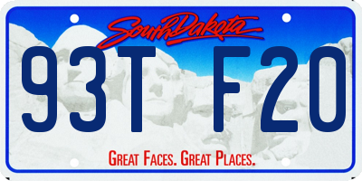 SD license plate 93TF20