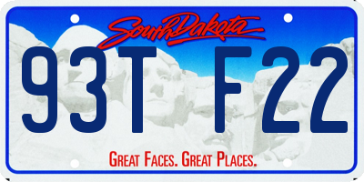 SD license plate 93TF22