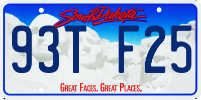 SD license plate 93TF25