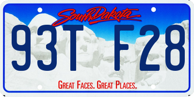 SD license plate 93TF28