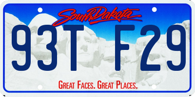 SD license plate 93TF29