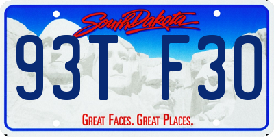 SD license plate 93TF30