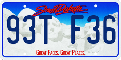 SD license plate 93TF36