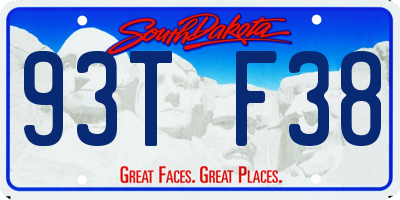 SD license plate 93TF38