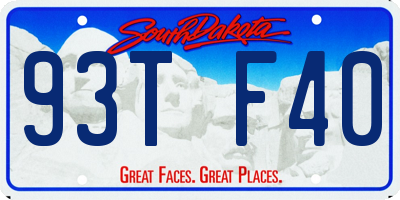 SD license plate 93TF40