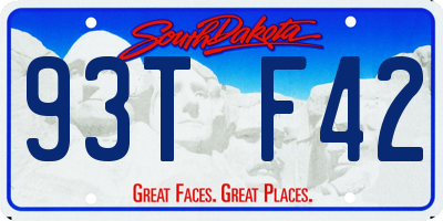 SD license plate 93TF42