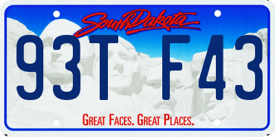 SD license plate 93TF43