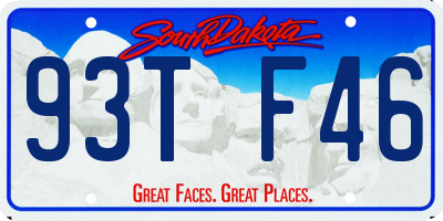 SD license plate 93TF46