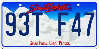 SD license plate 93TF47