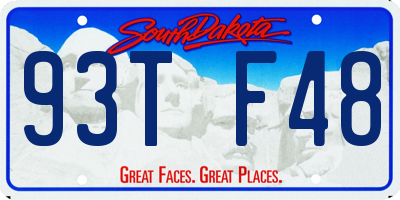 SD license plate 93TF48