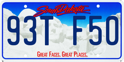 SD license plate 93TF50