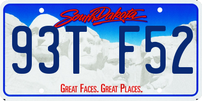 SD license plate 93TF52