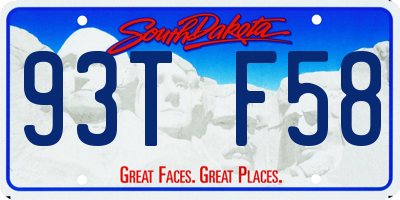 SD license plate 93TF58