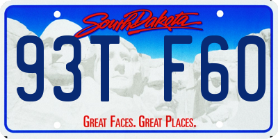 SD license plate 93TF60