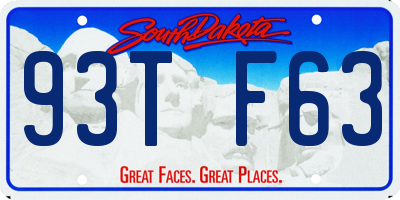 SD license plate 93TF63