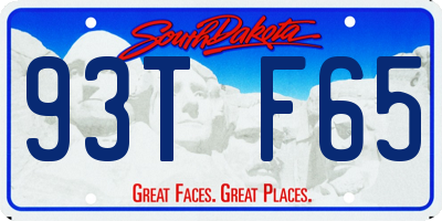SD license plate 93TF65