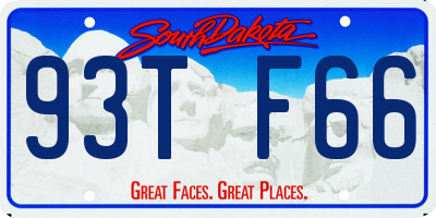 SD license plate 93TF66