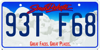 SD license plate 93TF68
