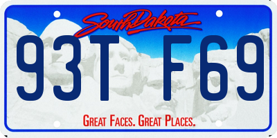 SD license plate 93TF69