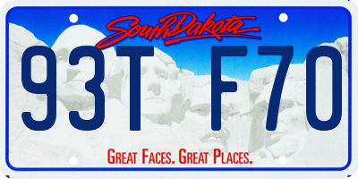 SD license plate 93TF70