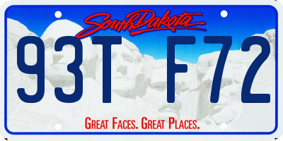 SD license plate 93TF72