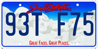 SD license plate 93TF75