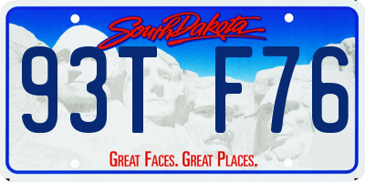 SD license plate 93TF76