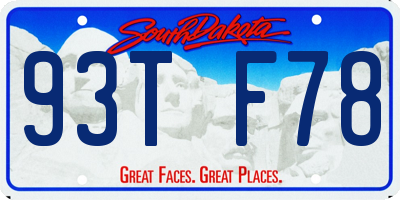 SD license plate 93TF78