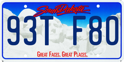 SD license plate 93TF80