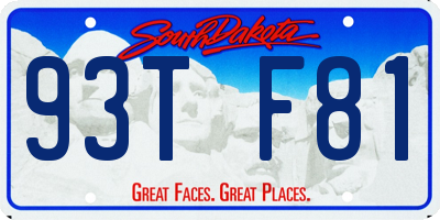 SD license plate 93TF81