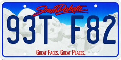 SD license plate 93TF82