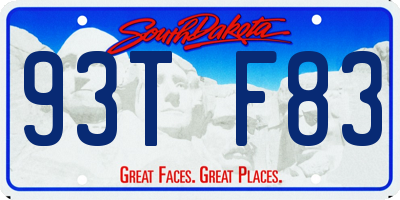 SD license plate 93TF83