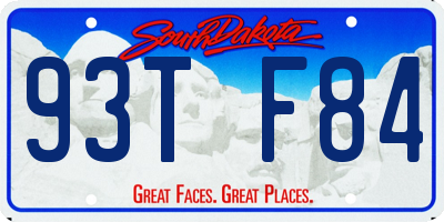 SD license plate 93TF84